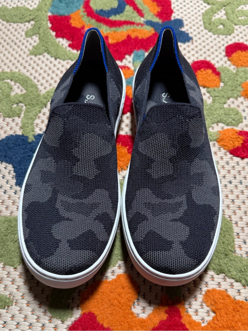 Rothy’s Gray Camouflage Slip On Sneakers Size 9 EUC